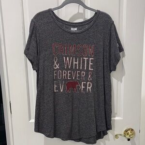 Alabama Graphic Tee - Charcoal Crimson & White Slogan Size XL